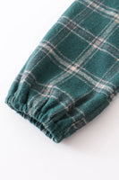 AC Girls Green Plaid Ruffle Dress