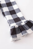 AC Girls Halloween Plaid Pumpkin Ruffle Pants Set
