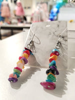 AC KC colorful stones hanging earrings