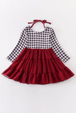 AC Maroon Plaid Layered TuTu Dress