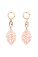 SBV CAST LEAF LINK DROP EARRINGS-GOLD