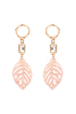 SBV CAST LEAF LINK DROP EARRINGS-GOLD