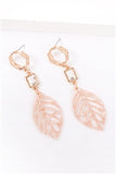 SBV CAST LEAF LINK DROP EARRINGS-GOLD