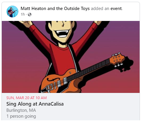Join Matt Heaton for a morning sing along at Wayside in Burlington!