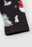 AC Navy Christmas Snowman Ruffle Baby Romper