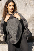 Saachi Posey Fur Pompom Poncho