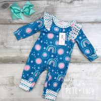 AC Pink & Blue Rainbow Romper