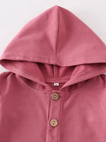 AC Pink Button Down Baby Hoodie Romper
