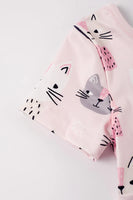 AC Pink Cat Print Girl Twirl Dress