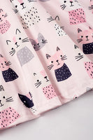AC Pink Cat Print Girl Twirl Dress