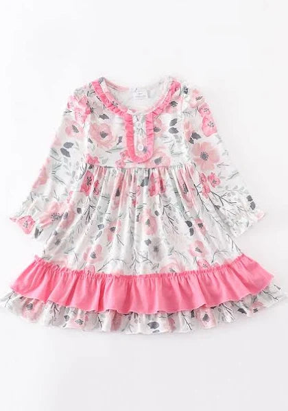 AC Pink Floral Print Girl Dress