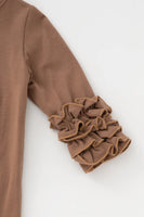 AC Girls Pumpkin Applique Ruffle Baby Romper