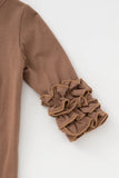 AC Girls Pumpkin Applique Ruffle Baby Romper