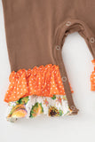 AC Girls Pumpkin Applique Ruffle Baby Romper