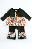 AC Girls Pumpkin Floral Ruffle Romper