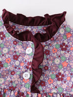 AC Purple Floral Print Girls Baby Gown