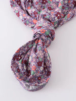 AC Purple Floral Print Girls Baby Gown