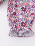 AC Purple Floral Print Girls Baby Gown