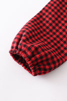 AC Girls Red & Black Check Ruffle Dress