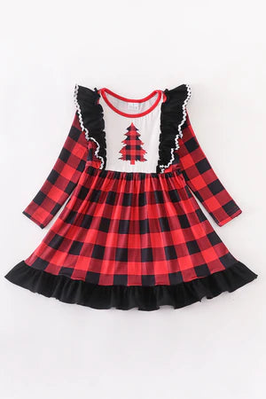 AC Red & Black Plaid Tree Dress