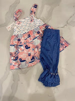 AC Ruffle Tea Party Pants Set