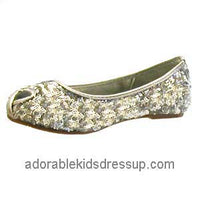 Silver Sequin Girls Flats