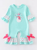 AC Snowman Applique Ruffle Girl Romper