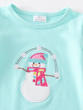 AC Snowman Applique Ruffle Girl Romper