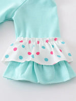 AC Snowman Applique Ruffle Girl Romper