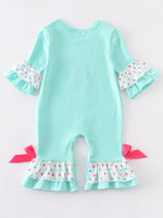 AC Snowman Applique Ruffle Girl Romper