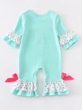 AC Snowman Applique Ruffle Girl Romper