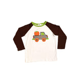 AC Tractor White & Brown Long Sleeve Shirt