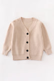 AC Kids Beige Button Down Ribbed Cardigan