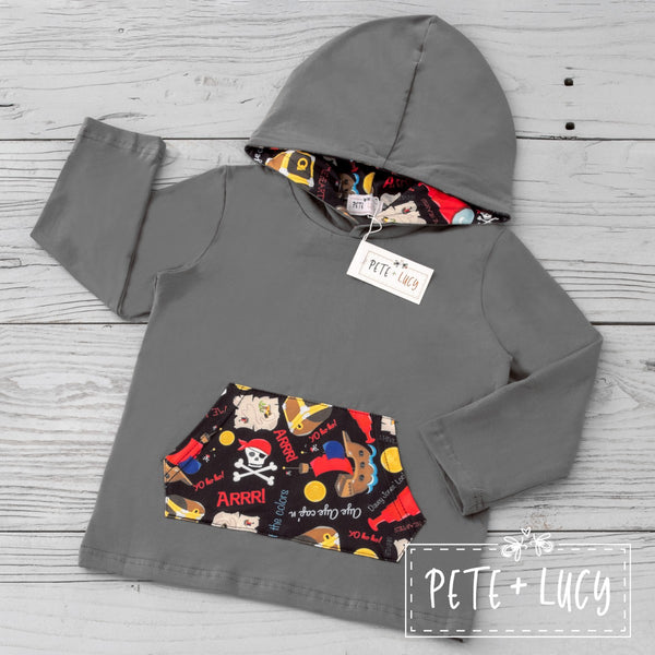 Fun Pirates Boys Hooded Shirt