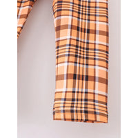 AC Girls Thankful Pumpkin Plaid Leggings & Scarf 3 Pc Set