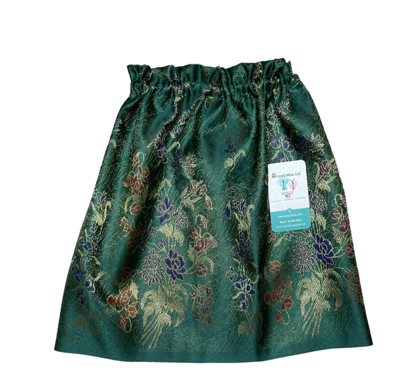 AC Handmade Vintage Green Floral Skirt