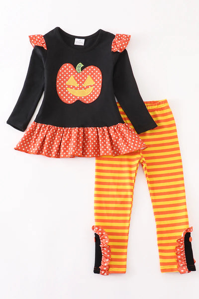 AC Girls Halloween Pumpkin Stripe 2 Pcs Pant Set