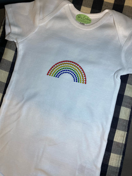 BTD Rainbow heart baby onesie 24 Mo