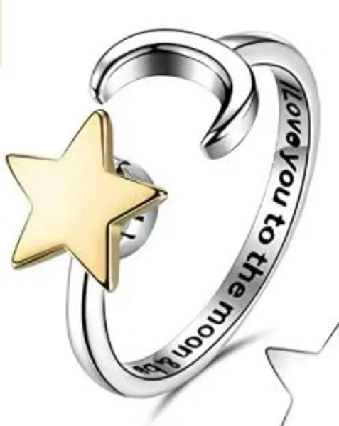 Sun Gold and star ring