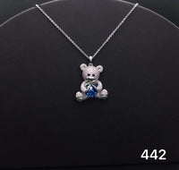 Sun Teddy Bear / Heart necklace