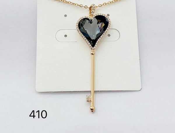 Sun Heart/Key Necklace
