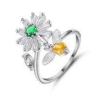 Sun Bee and flower ring