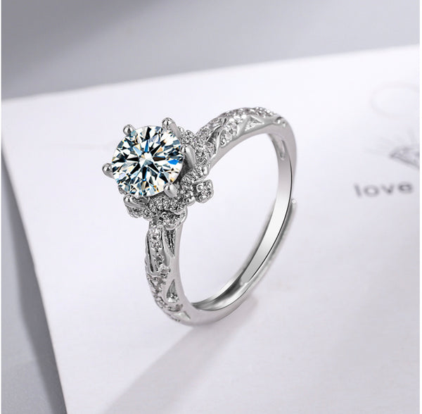 Sun solitaire ring