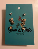 Sun Ser lion/crown earrings
