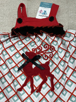 AC RED PLAID REINDEER BABY GIRL DUFFLE ROMPER