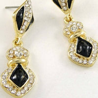 SBV Black with Rhinestone Statement Earrings