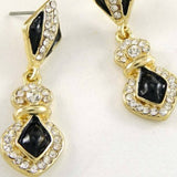 SBV Black with Rhinestone Statement Earrings