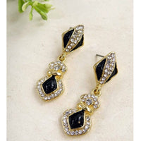 SBV Black with Rhinestone Statement Earrings