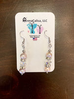 Purple Pearl Crystal Earrings