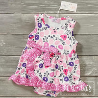 PRE-ORDER AC PINK SPRING RUFFLE GIRL ROMPER